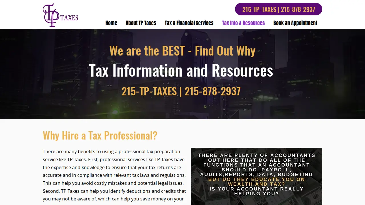 TP Taxes page