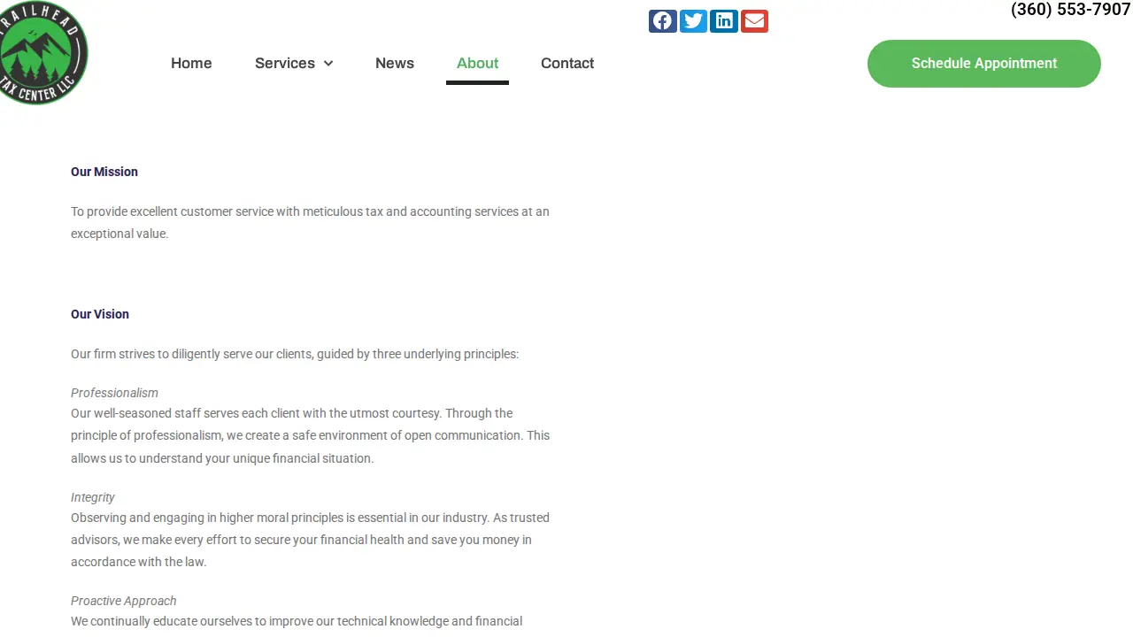 Trailhead Tax Center LLC page