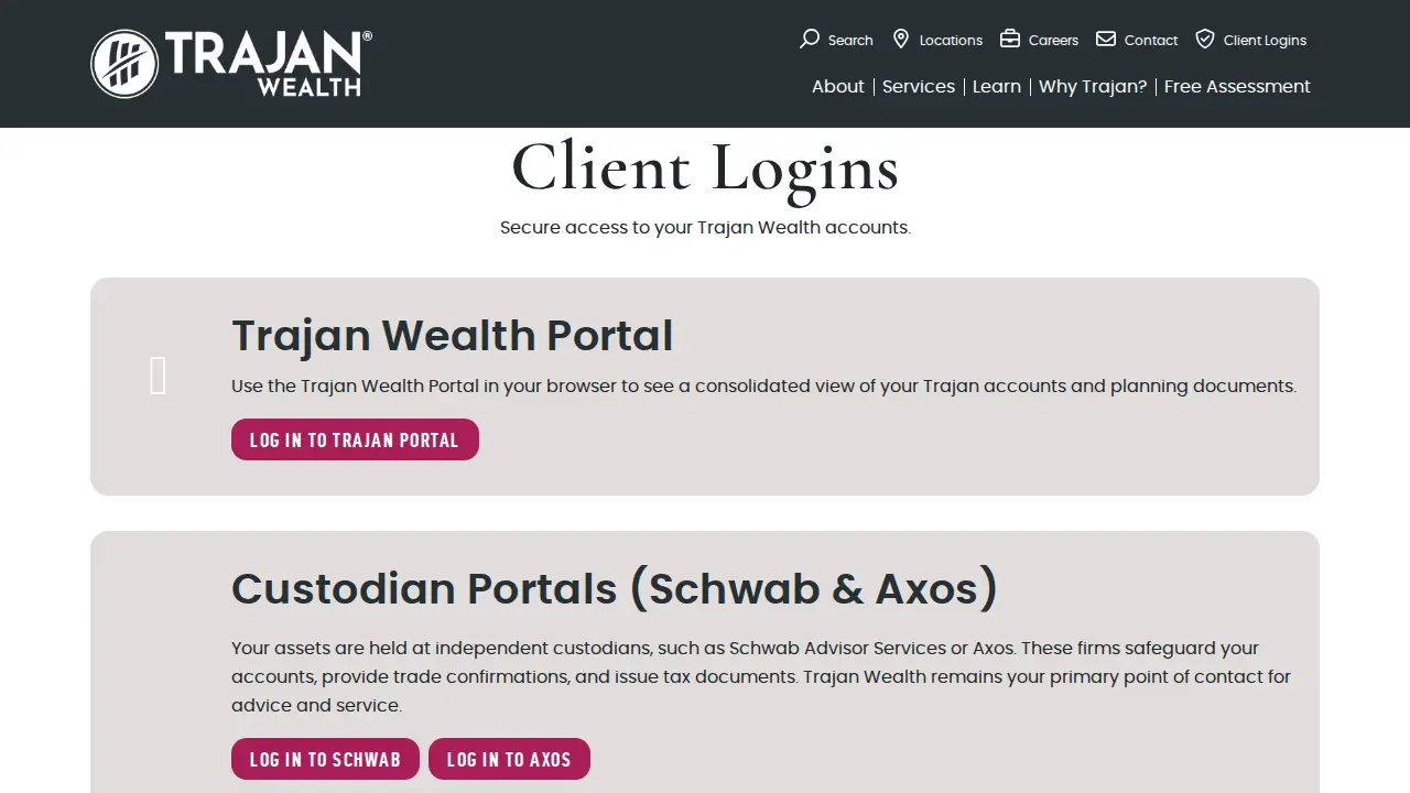 Trajan Wealth page