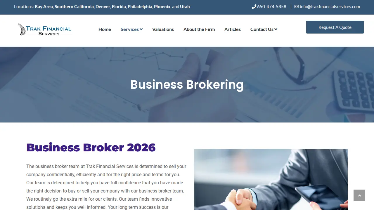 Trak Financial Services page