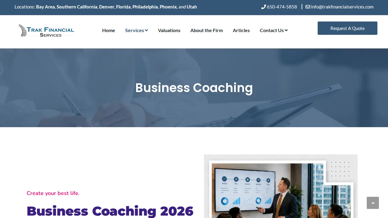 Trak Financial Services page