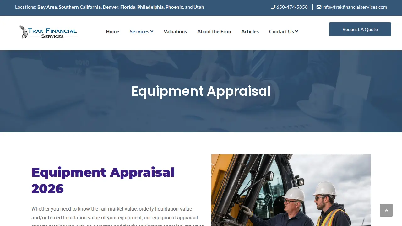 Trak Financial Services page