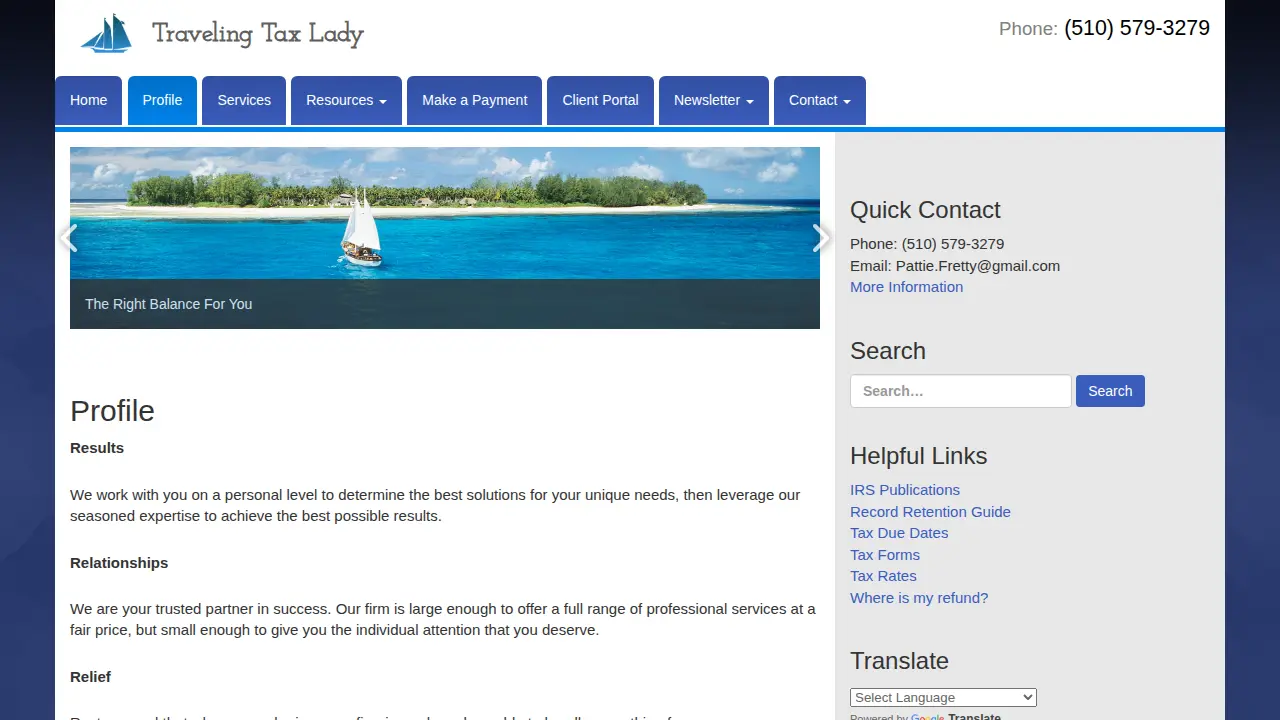 Traveling Tax Lady, Newark CA page