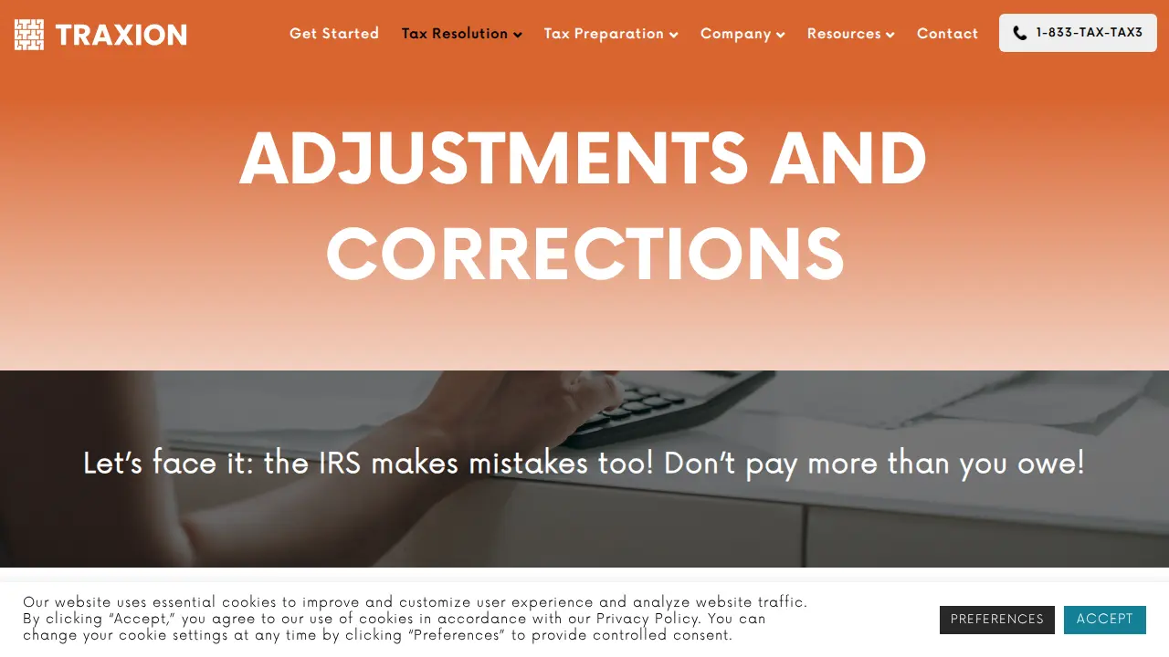 Traxion Tax page
