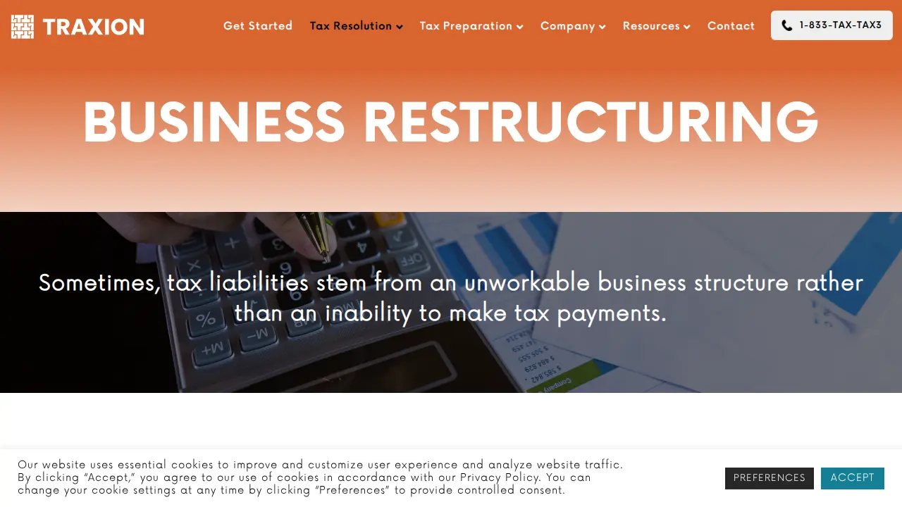 Traxion Tax page