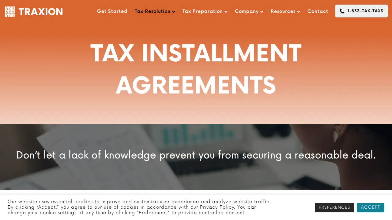 Traxion Tax page