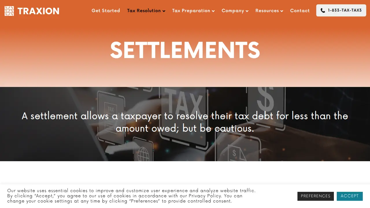 Traxion Tax page