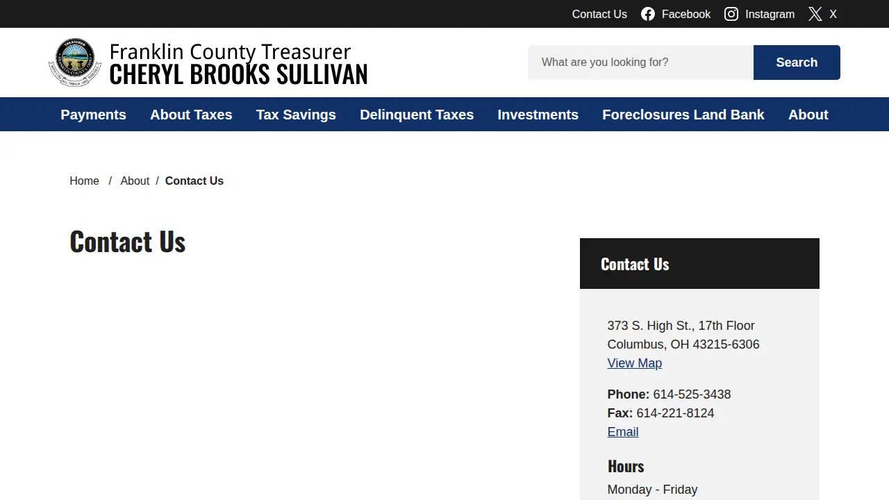 Franklin County Treasurer Office page