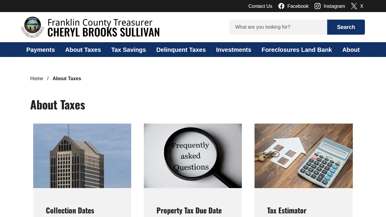 Franklin County Treasurer Office page