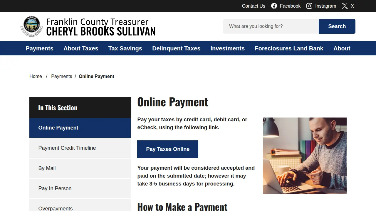 Franklin County Treasurer Office page