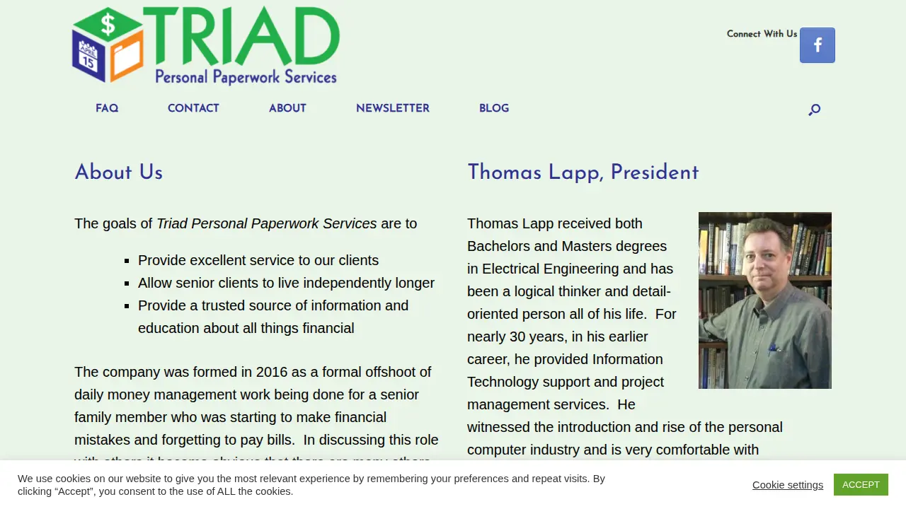 Triad Personal Paperwork Services page