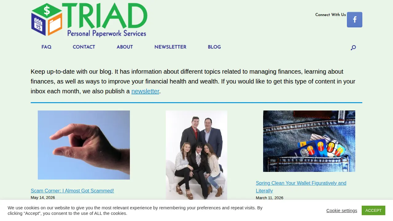 Triad Personal Paperwork Services page