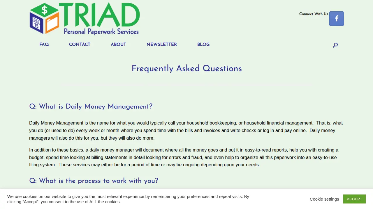 Triad Personal Paperwork Services page