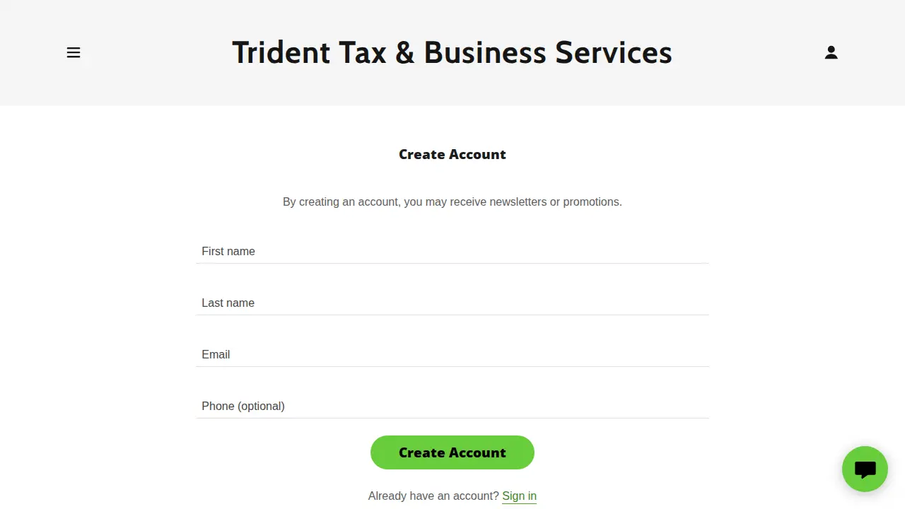 Trident Tax & Business Services page