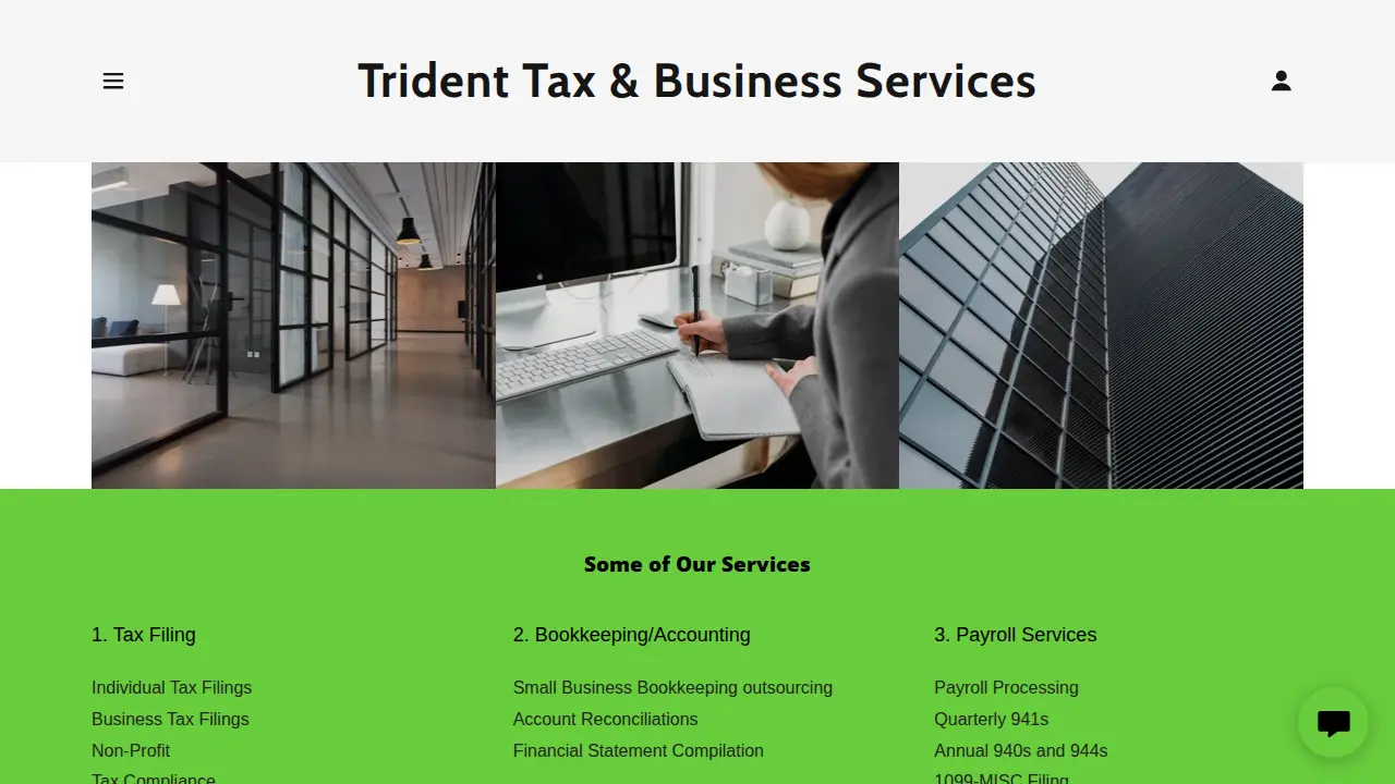 Trident Tax & Business Services page