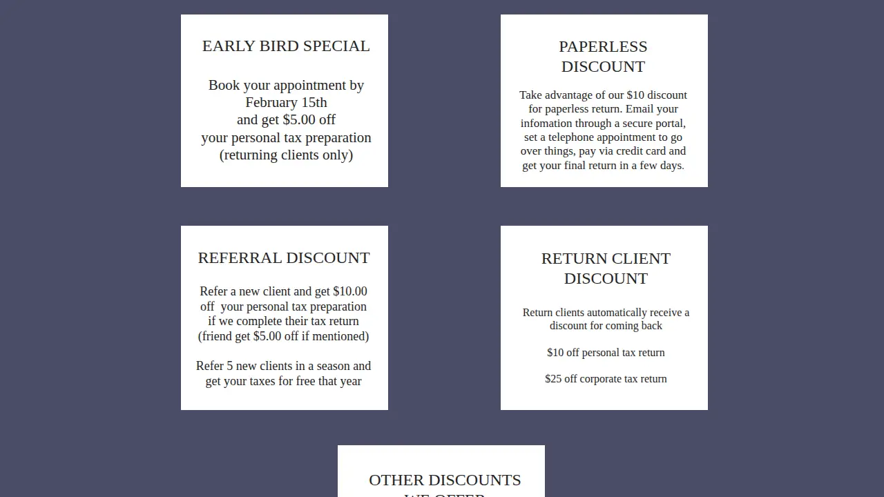 Trimmer Financial Services page