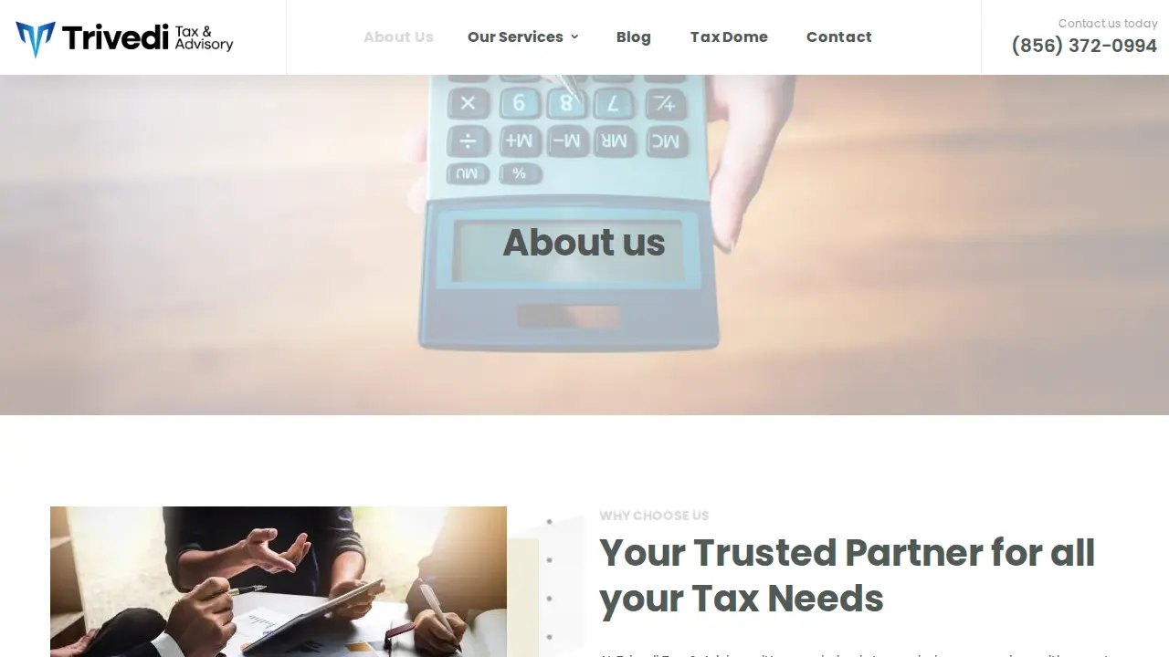 Trivedi Tax & Advisory page