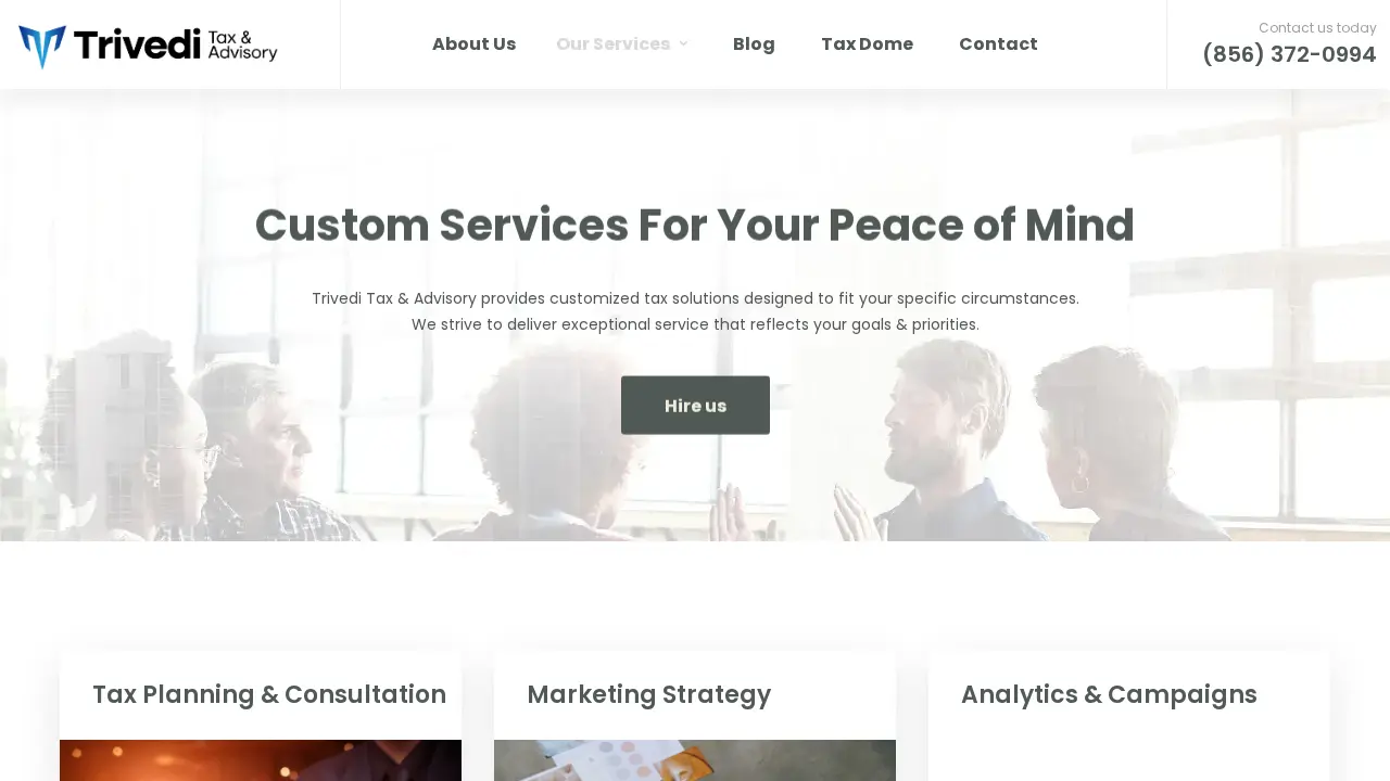 Trivedi Tax & Advisory page