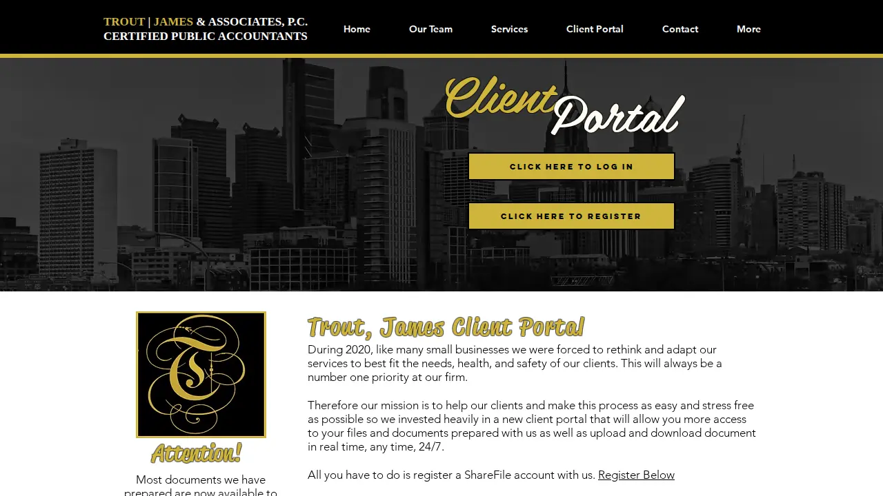 Trout, James & Associates, P.C. page