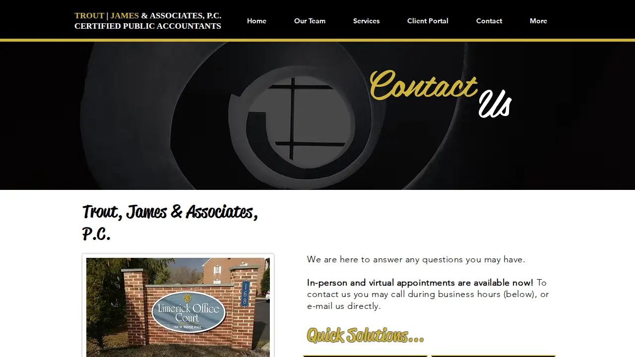 Trout, James & Associates, P.C. page