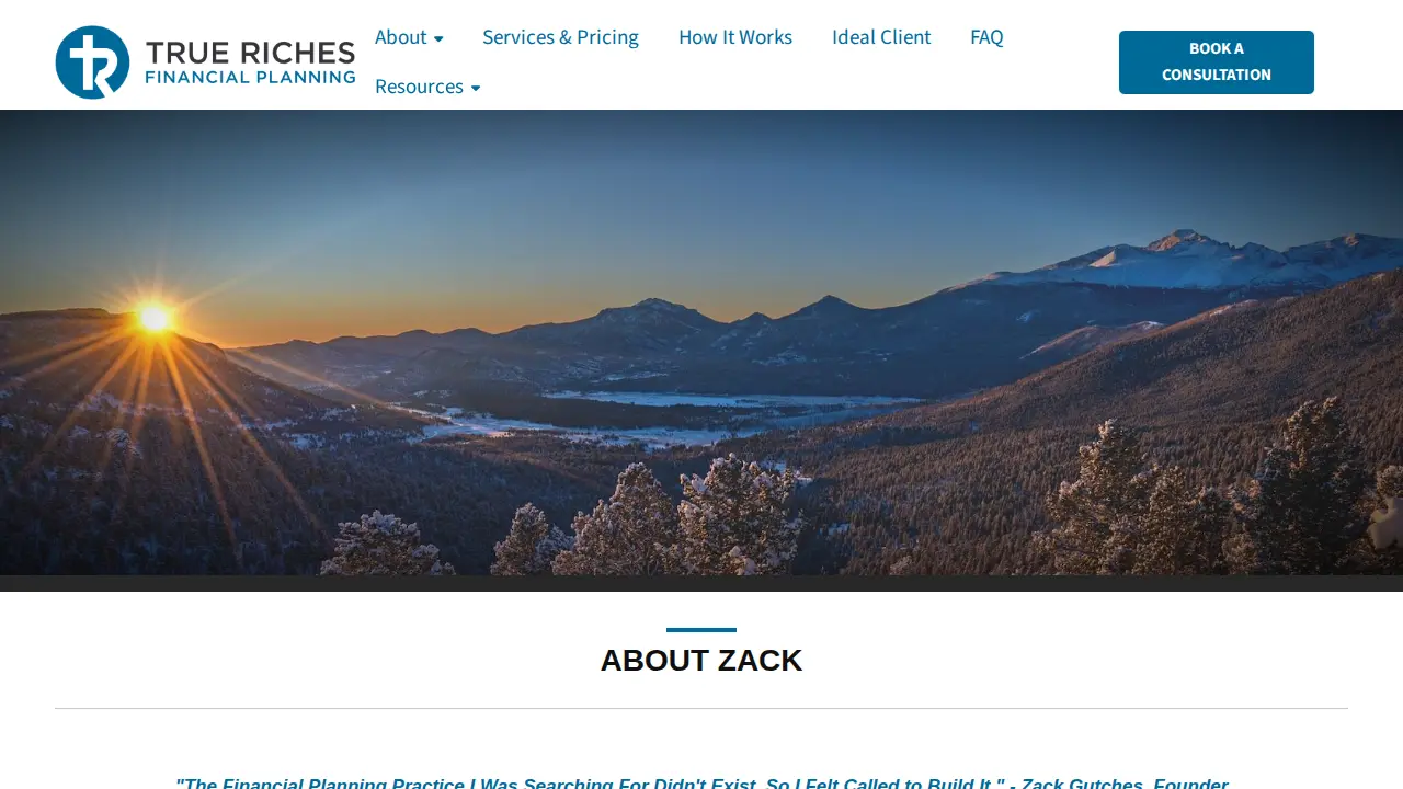 True Riches Financial Planning page
