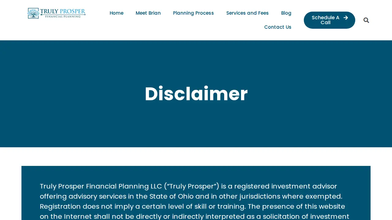 Truly Prosper Financial Planning LLC page