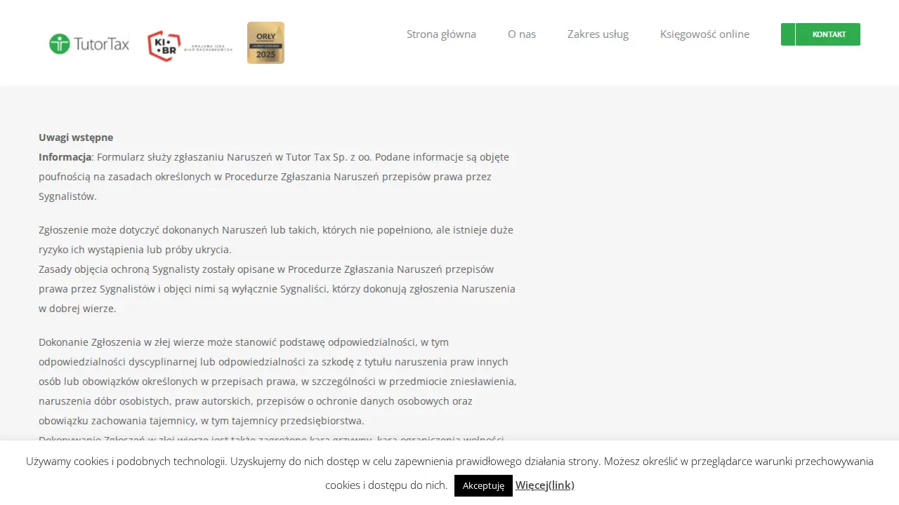 Biuro Rachunkowe Tutor Tax Sp.z o.o. page