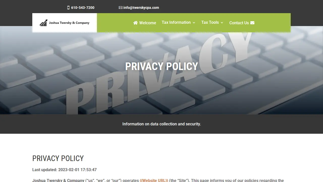 Joshua Twersky & Company page
