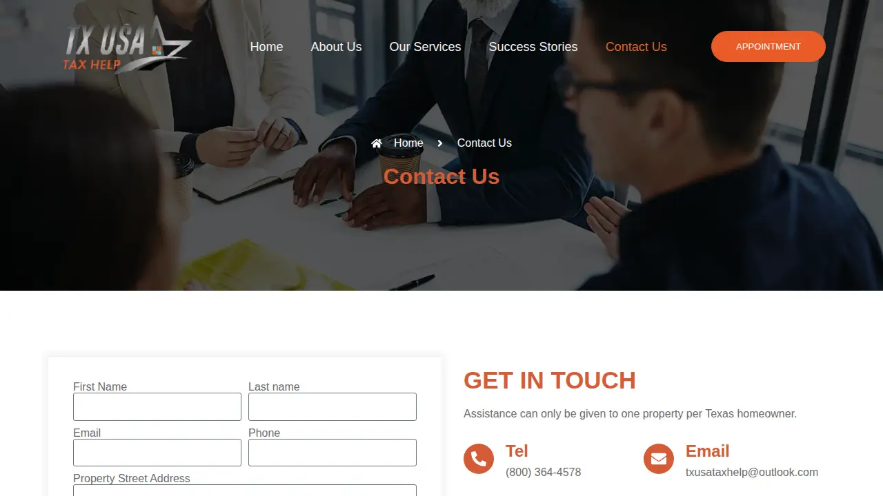 TX USA Tax Help page