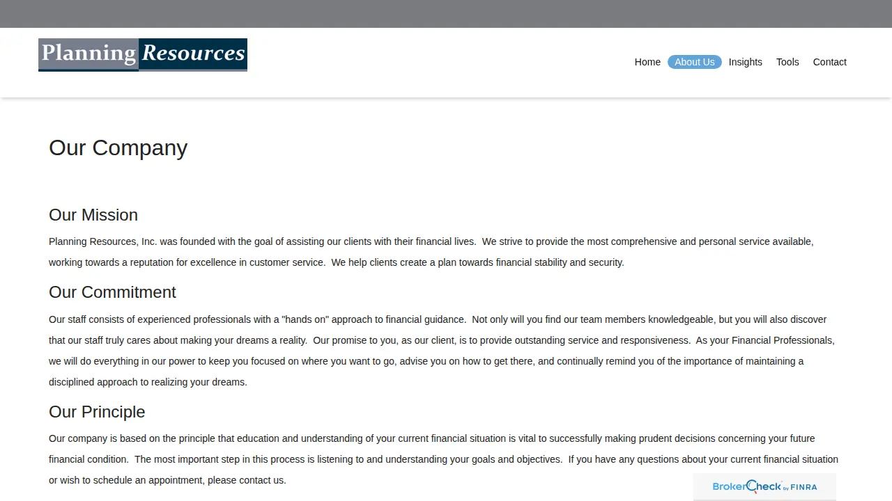 Planning Resources page