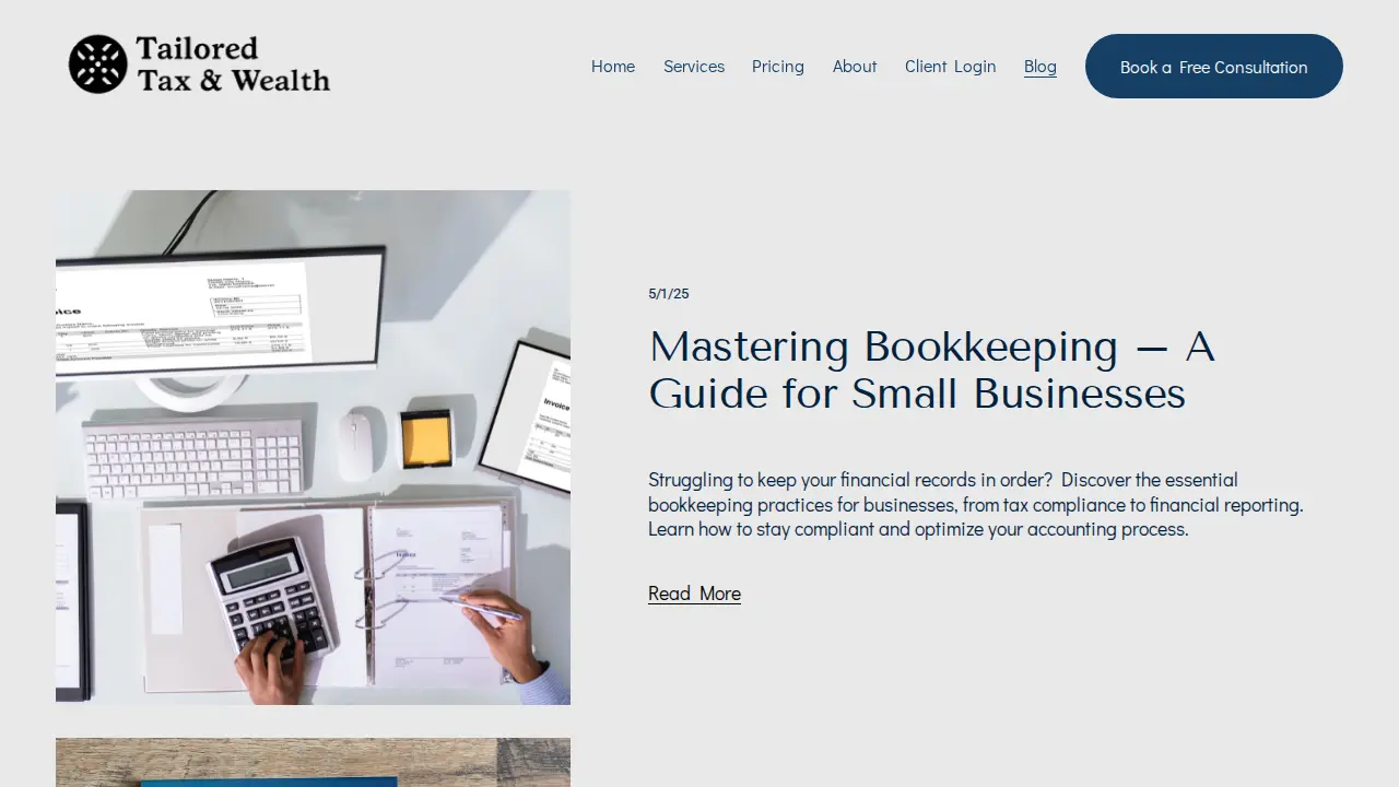 Tailored Tax & Wealth page