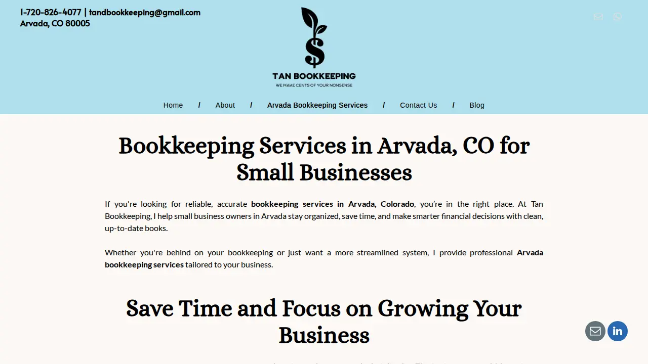 Tan Bookkeeping page