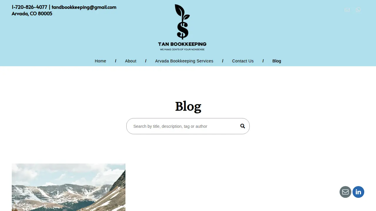 Tan Bookkeeping page
