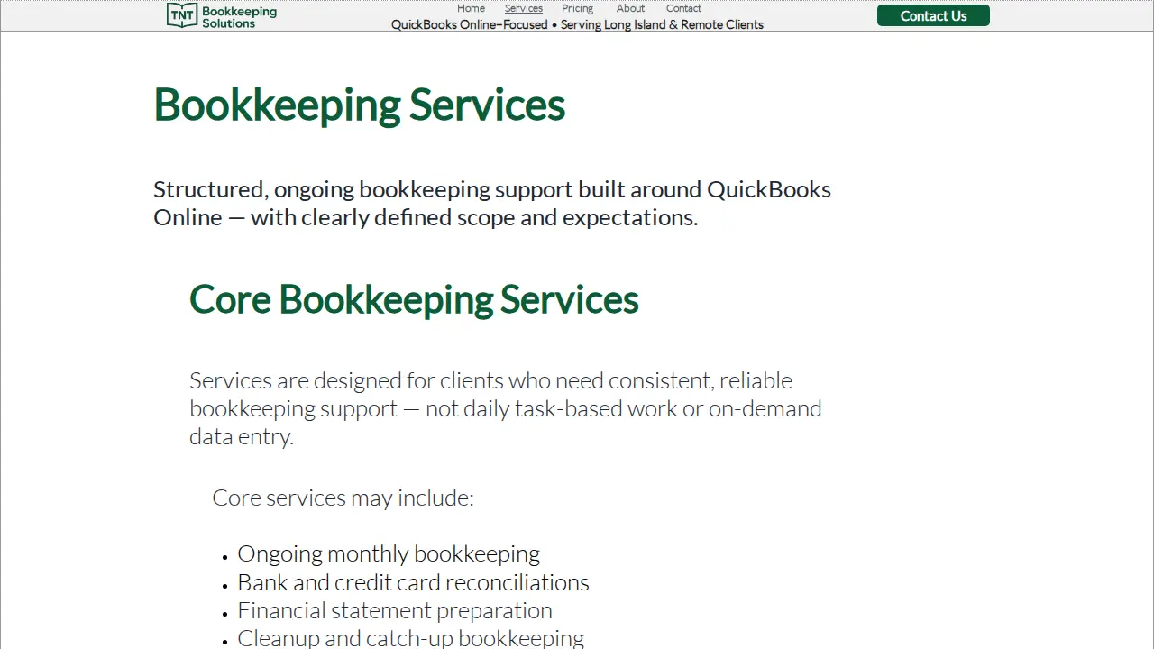 T&T Bookkeeping Solutions, Inc. page