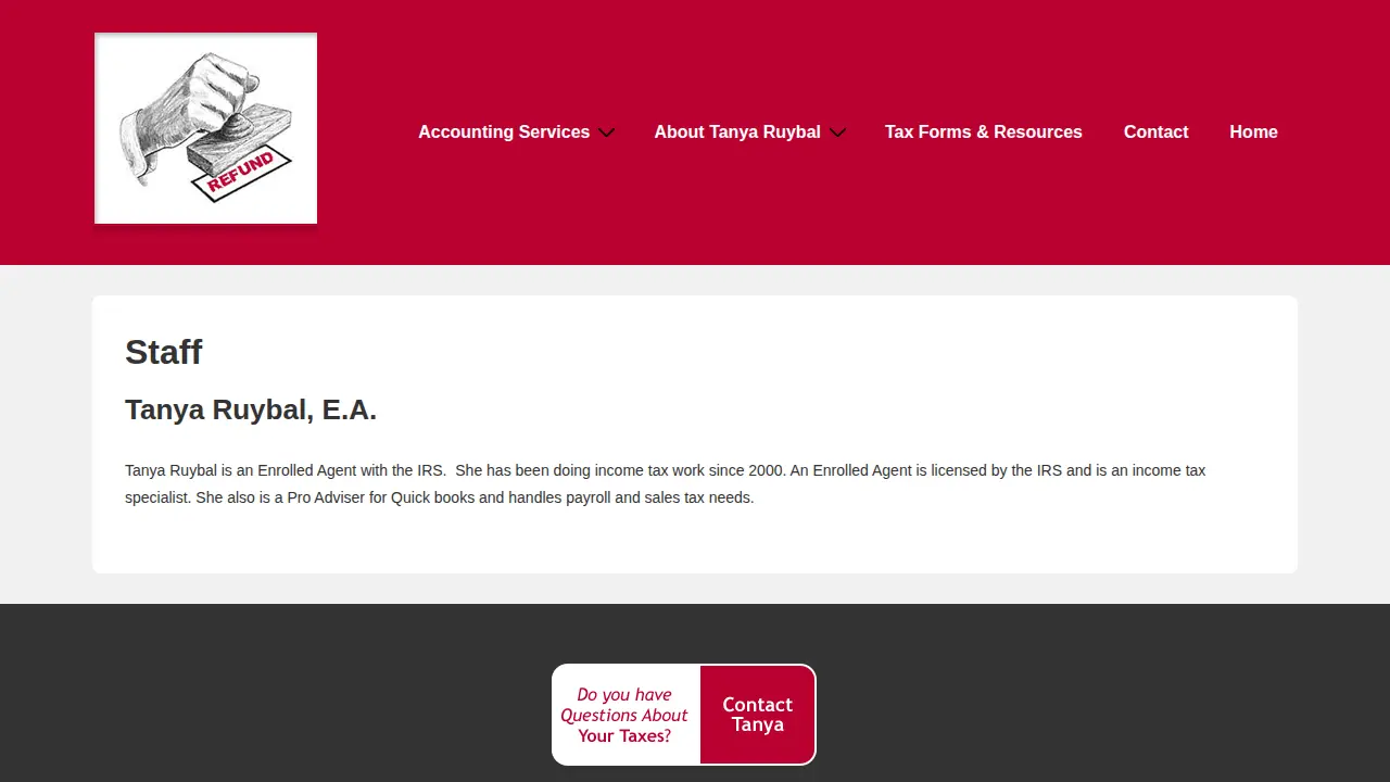 Tanya's Accounting Inc page