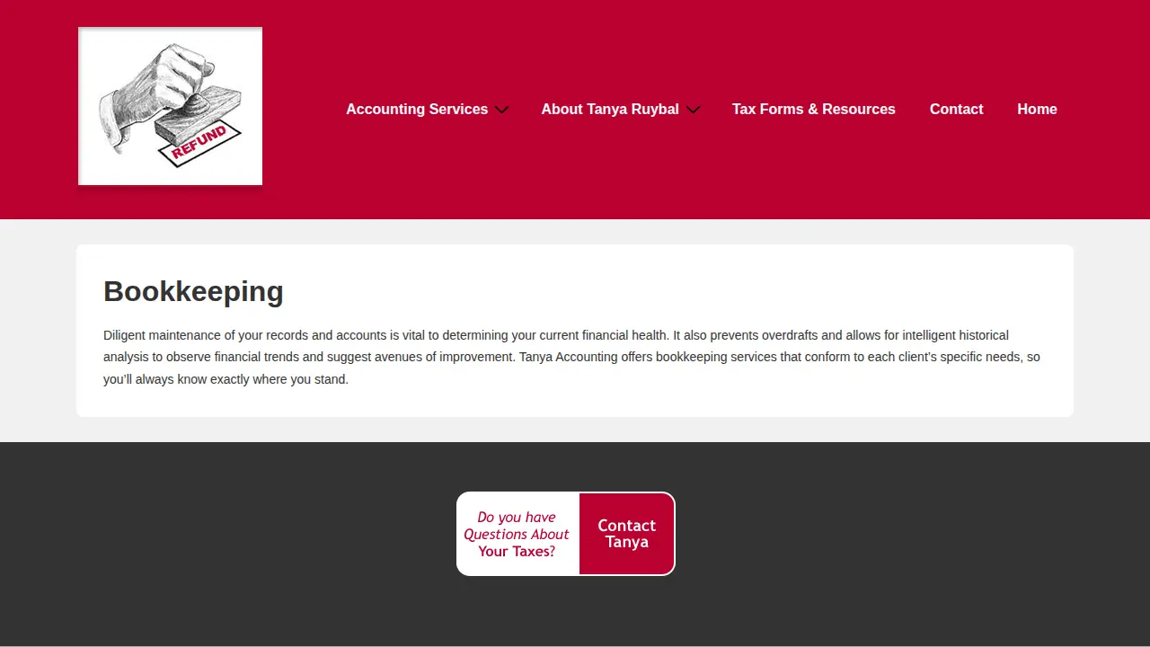 Tanya's Accounting Inc page