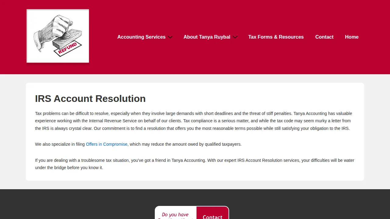 Tanya's Accounting Inc page