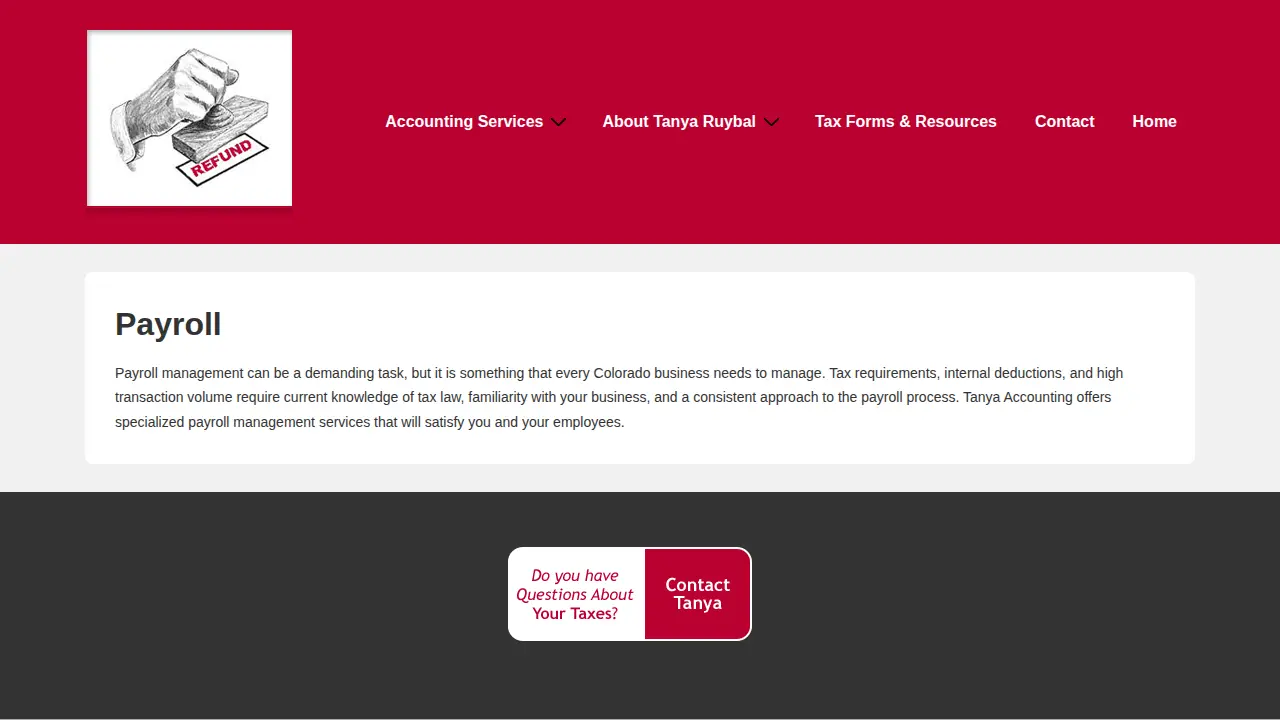 Tanya's Accounting Inc page