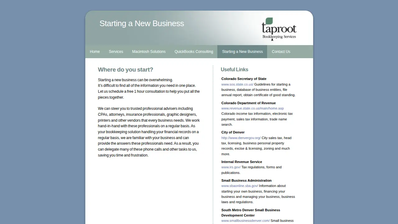 Taproot Bookkeeping page