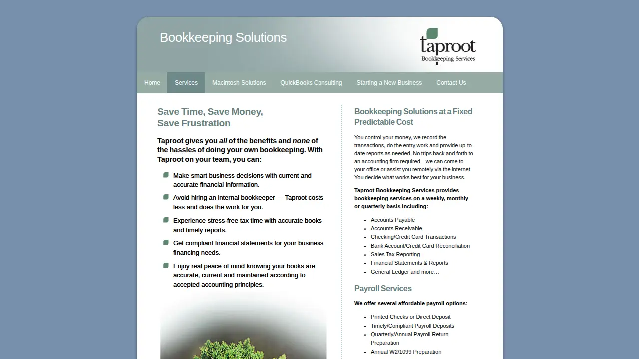 Taproot Bookkeeping page