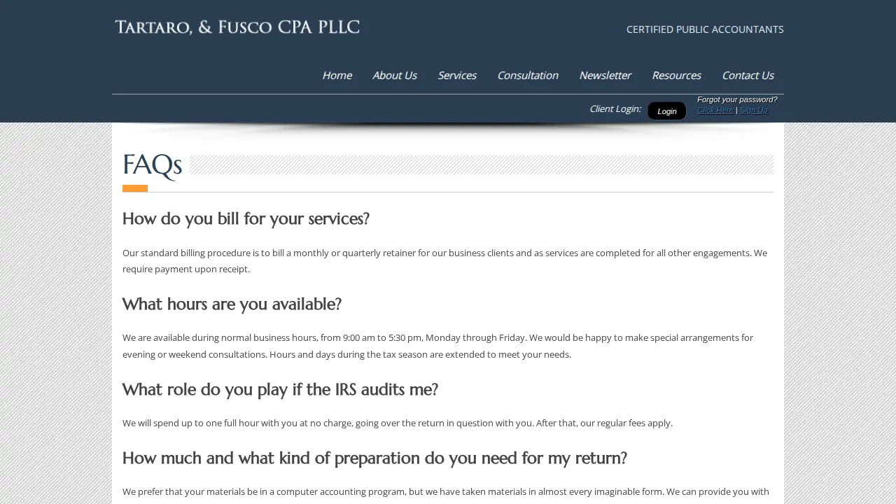 Tartaro & Fusco CPAs PLLC page
