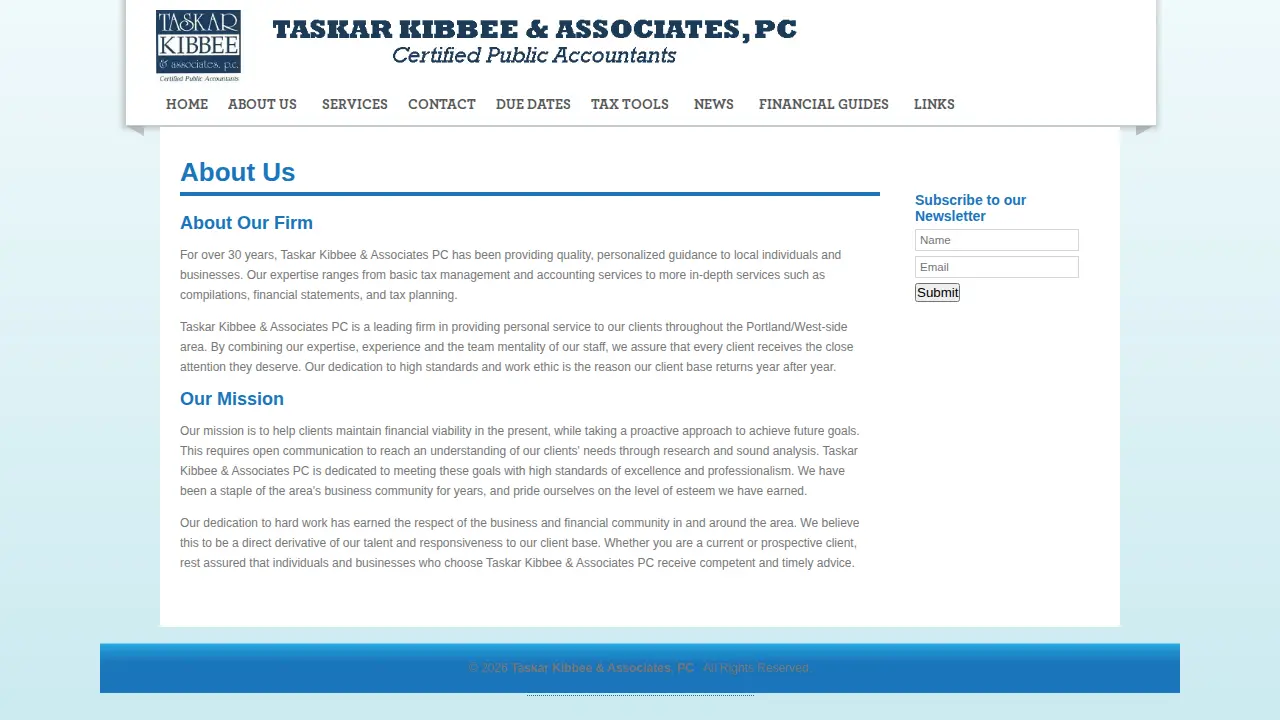 Taskar, Kibbee & Associates, P.C. page