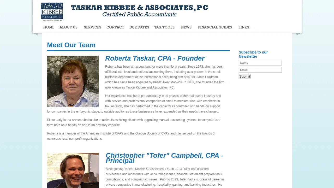 Taskar, Kibbee & Associates, P.C. page