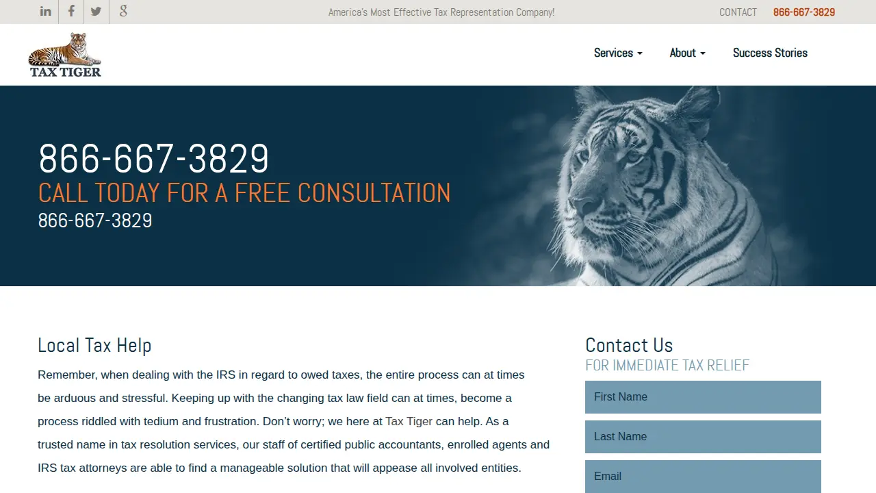 Tax Tiger page