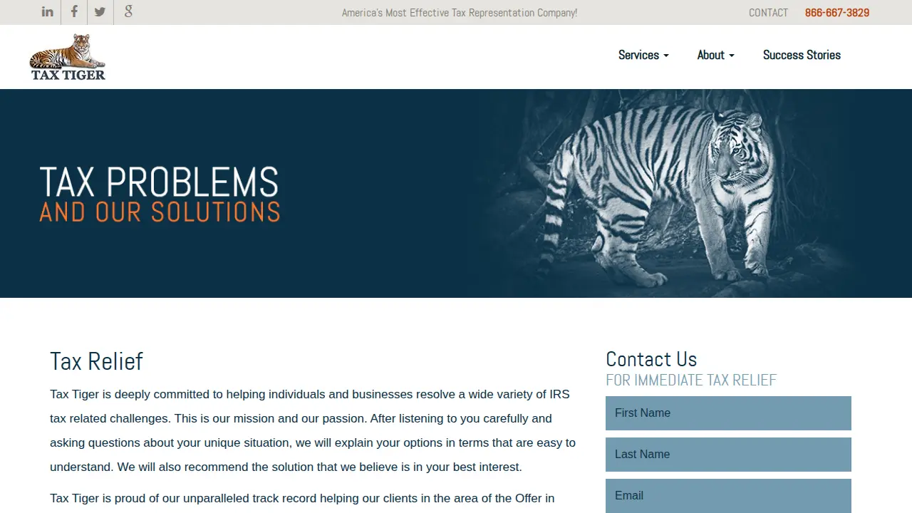 Tax Tiger page