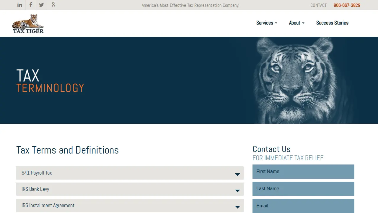 Tax Tiger page
