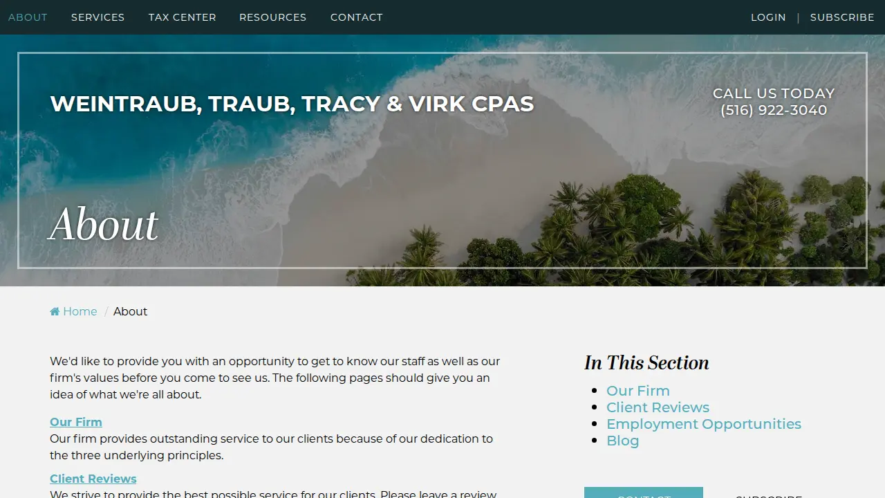 Weintraub, Traub, Tracy & Virk CPAs LLP page
