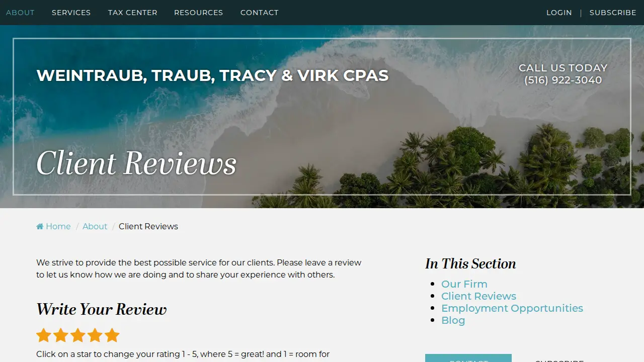 Weintraub, Traub, Tracy & Virk CPAs LLP page