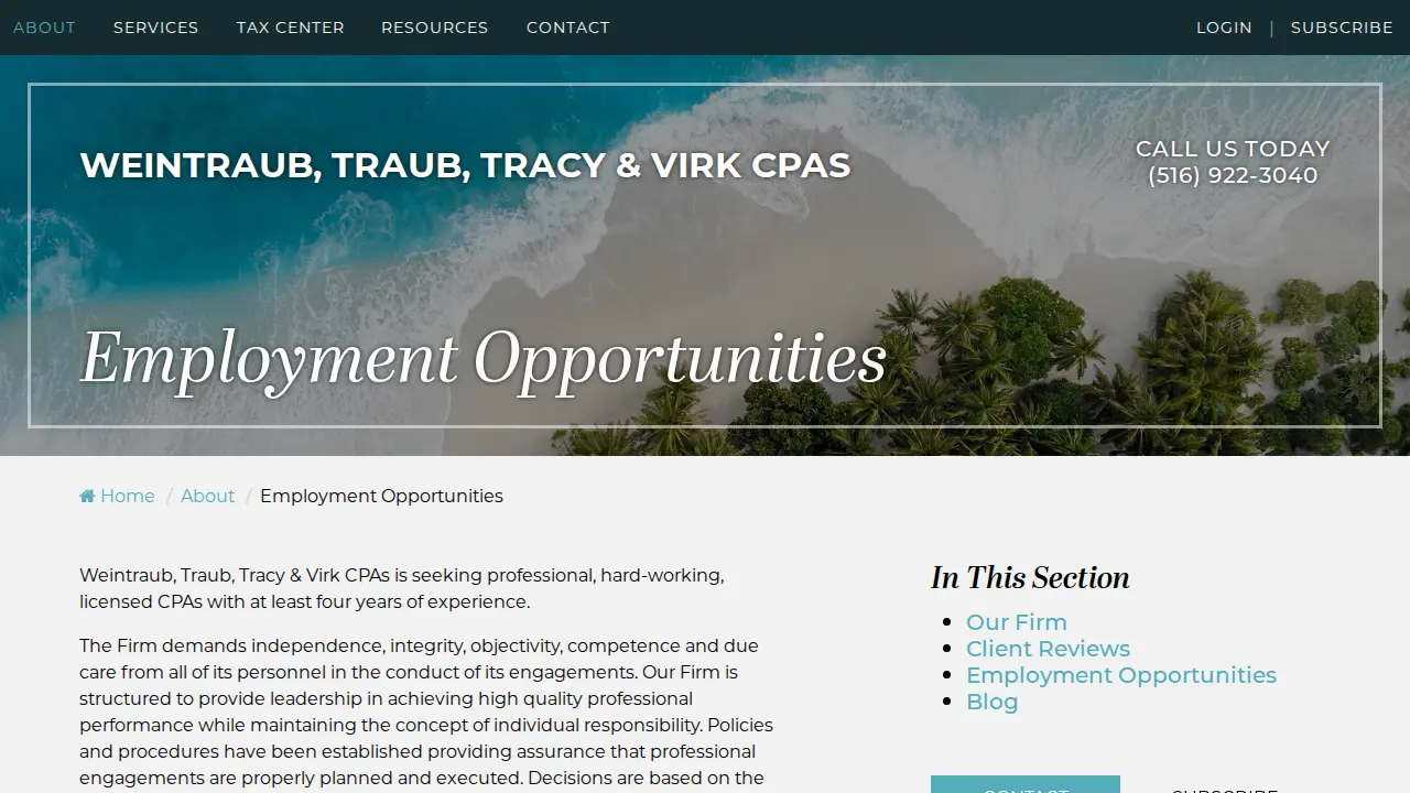 Weintraub, Traub, Tracy & Virk CPAs LLP page