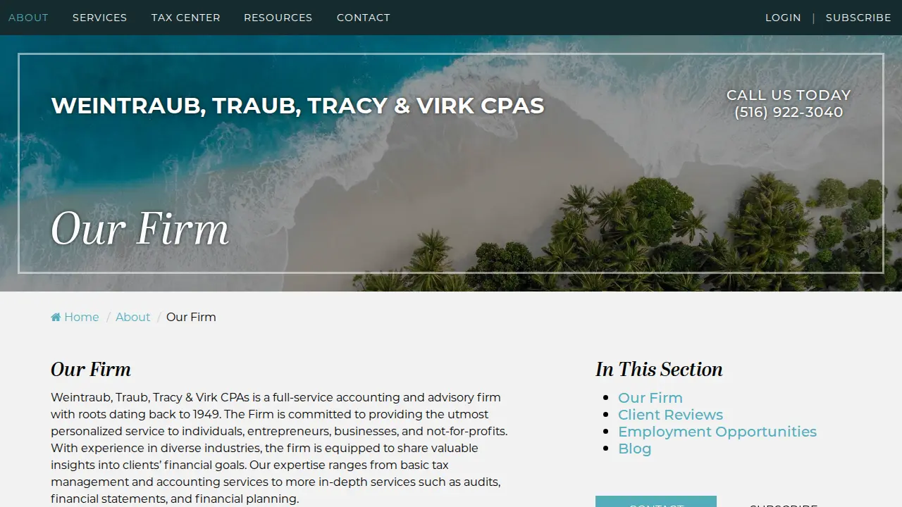 Weintraub, Traub, Tracy & Virk CPAs LLP page